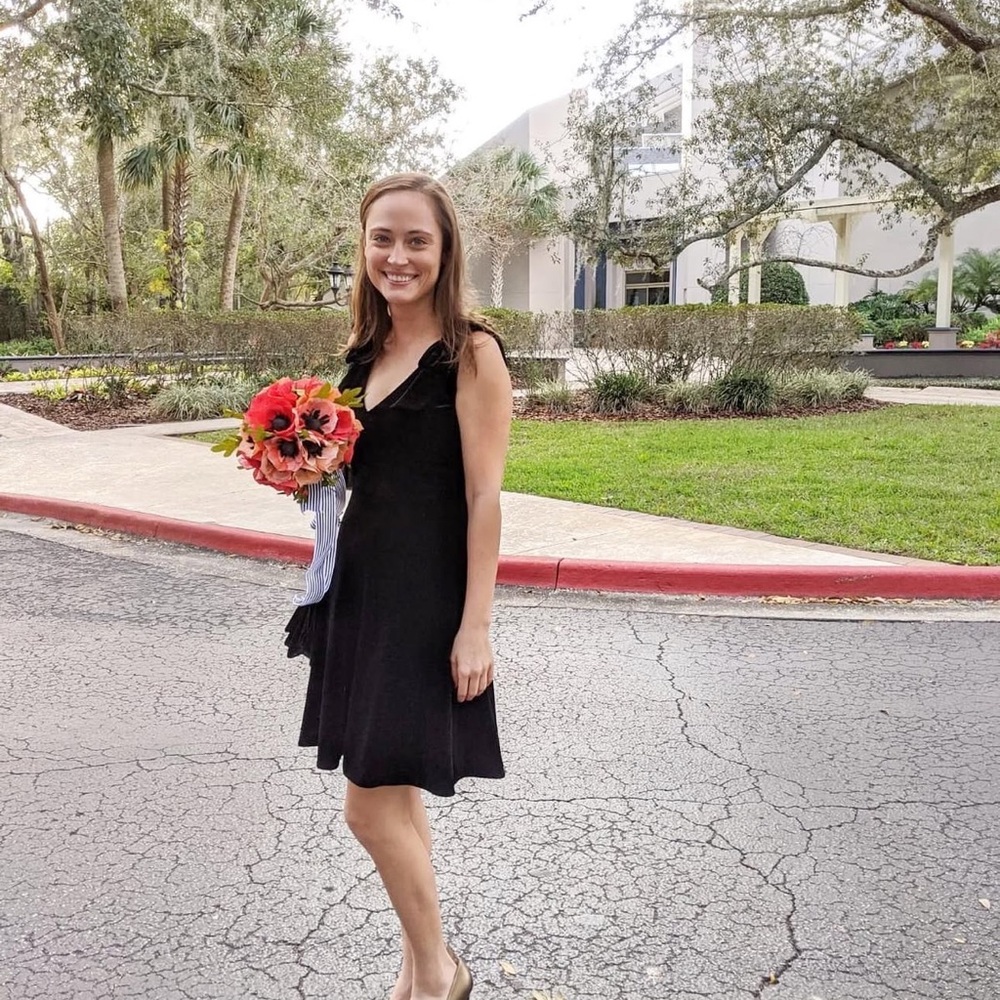 Draper James Black Velvet cocktail dress